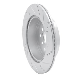 Lexus LS430 Brake Rotor (1) - Rear Left - R1 Concepts - Drilled & Slotted - Silver - `01-`06